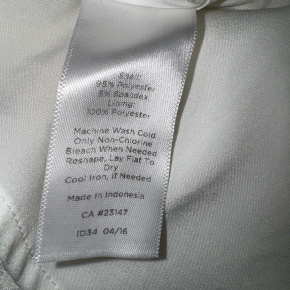 Talbots White Peplum Short Sleeve Blouse Top (4P) - Picture 4 of 5